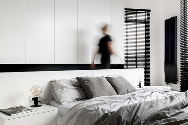 Black and white bedroom