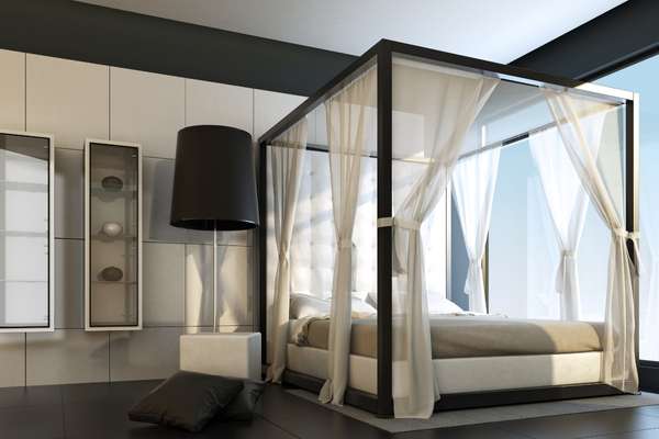 Black and white bedroom