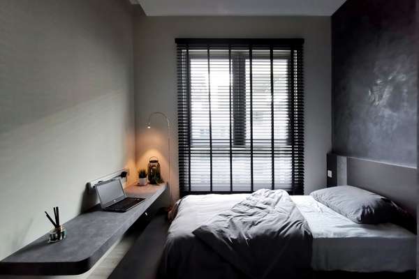 Dark and Light Grey Bedroom