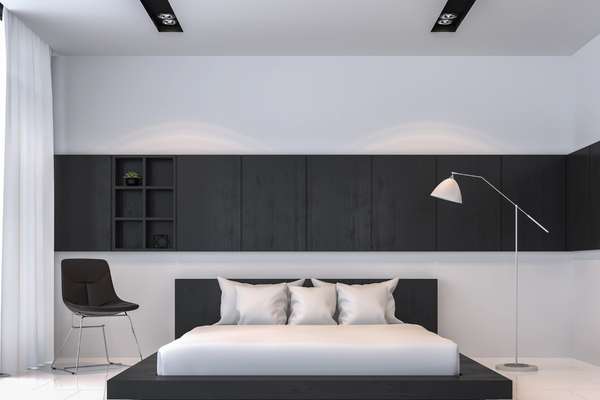 Black and white bedroom