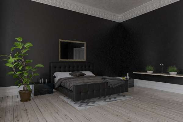 Black and white bedroom