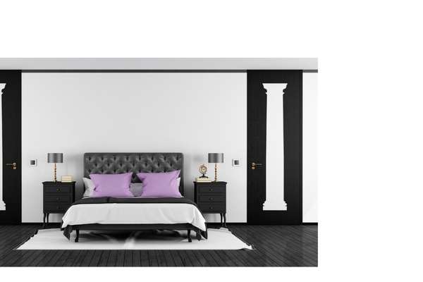 Black and white bedroom